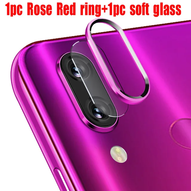 Rose Red Glass Закаленное стекло для Xiaomi Redmi Note 8 Pro 8T K20 чехол для Redmi Note 8 Защитное стекло для объектива камеры защитное кольцо Крышка - Цвет: Rose Red Glass