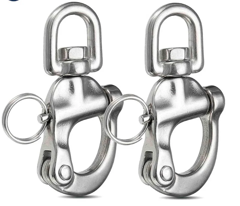 

1pcs Stainless Steel Rotary Spring Hook Quick Release Boat Chain Eye Shackle Swivel Bracket Snap Hook Hardware Tool 70mm