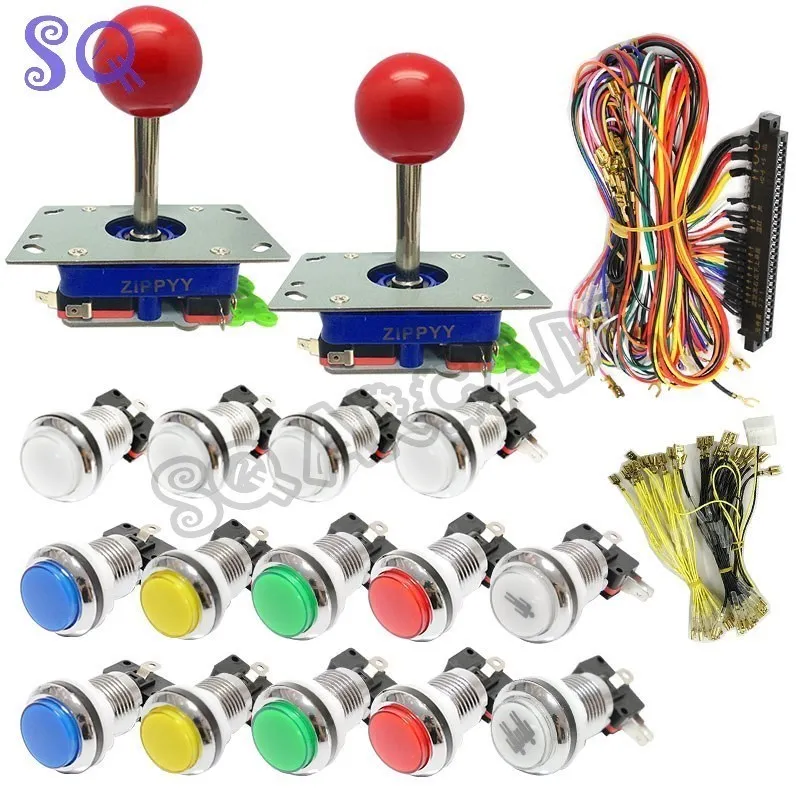 New Arcade Pandora Game Jamma Cabinet Kit LED Push Button Zippy Joystick for Arcade Game Console MAME Micro Switch 4.8mm Cable