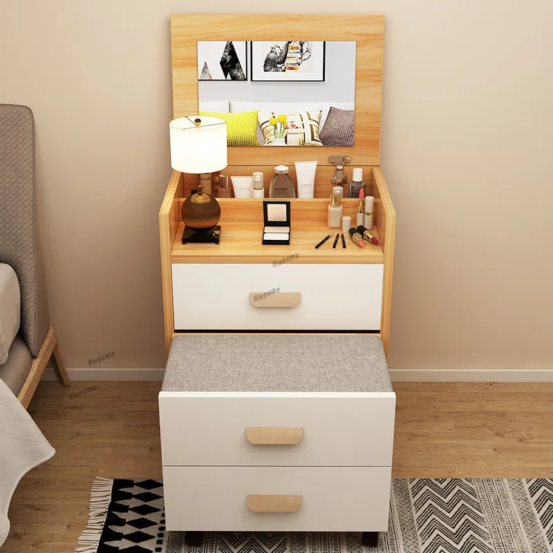 Nordic Dresser Bedroom Dressing Table Foldable Storage Cabinet Modern Simple Clamshell Tables |