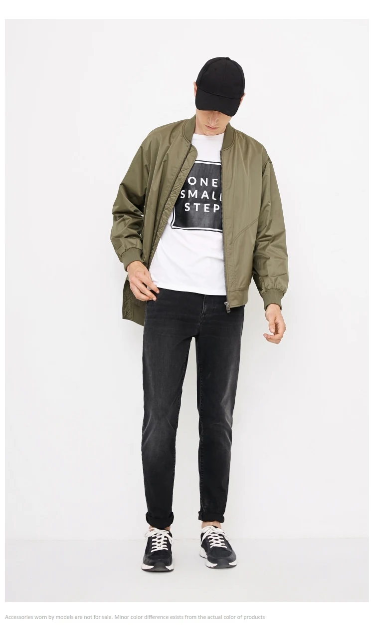 JackJones Осенняя мужская крутая бейсбольная куртка с абстрактным принтом и воротником 218321549