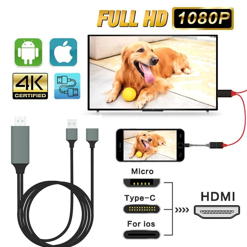 USB к HDmi-совместимый кабель HDTV TV цифровой av-адаптер 2 м смарт-конвертер для Apple Android