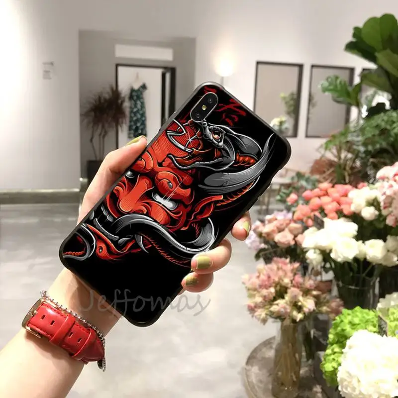 

Japanese samurai oni mask Phone Cases for iPhone 11 12 mini pro XS MAX 8 7 6 6S Plus X 5S SE 2020 XR