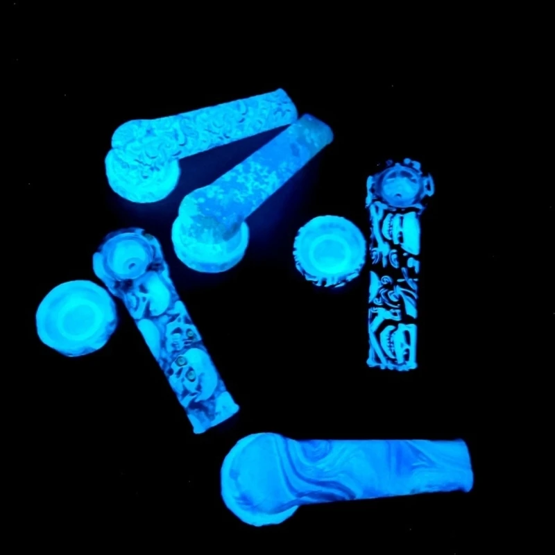 

Smoking Pipe Portable Silicone Hand Pipe Colorful Cigarette Tobacco Pipe with Smoke Glass Bowl Smoking Accessorie Drop Shipping