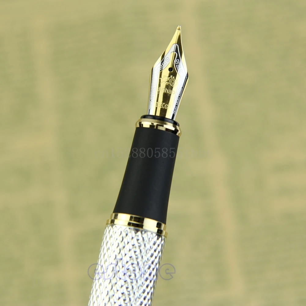 Noblest Авторучка Jinhao Dragon 1200 18KGP Средний наконечник золотой серебряный канцелярские