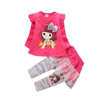 spring autumn baby girl clothes suit cute children fashion cartoon t shirt pants 2pcsset toddler sports costume kids tracksuits