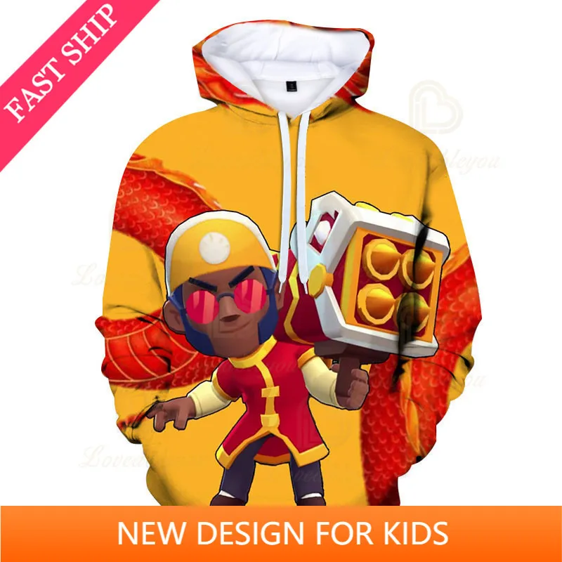 

Sweatshirt Browlers 2021 Shooter Bea and Star,Kids Tops Girls Boys Clothes Harajuku Jacket Children Crow and Stars,3d Hoodie