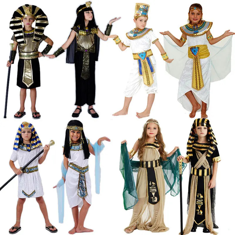 Umorden Halloween Costumes Boy Girl Ancient Egypt Egyptian Pharaoh Cleopatra Prince Princess Costume for Children Kids Cosplay