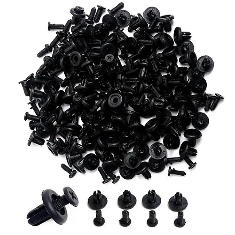 

100Pcs/lot Hole Auto Clips Car Bumper Door Trim Panel Plastic Rivets Front Dumper Fender Fastener Push Pin Clips