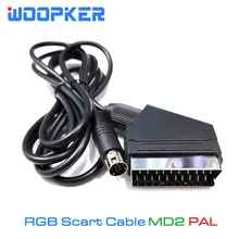 RGB Scart Lead Cable for Sega Mega Drive 2 Genesis 2 Megadrive 2 MD2 RGB AV Scart Cable 1.8m/6ft