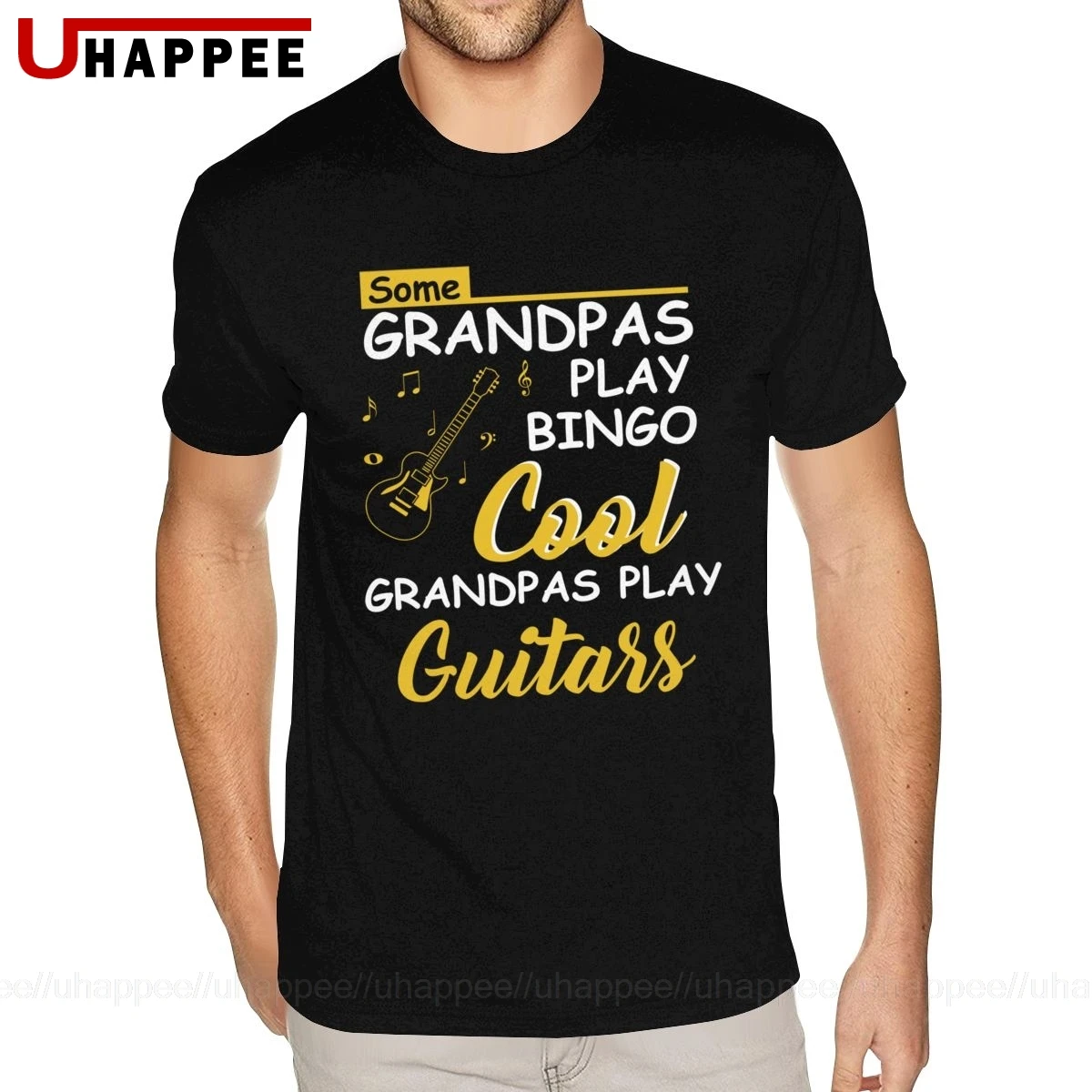 Негабаритных Прохладный Grandpas играть гитары футболка из нержавеющей стали для