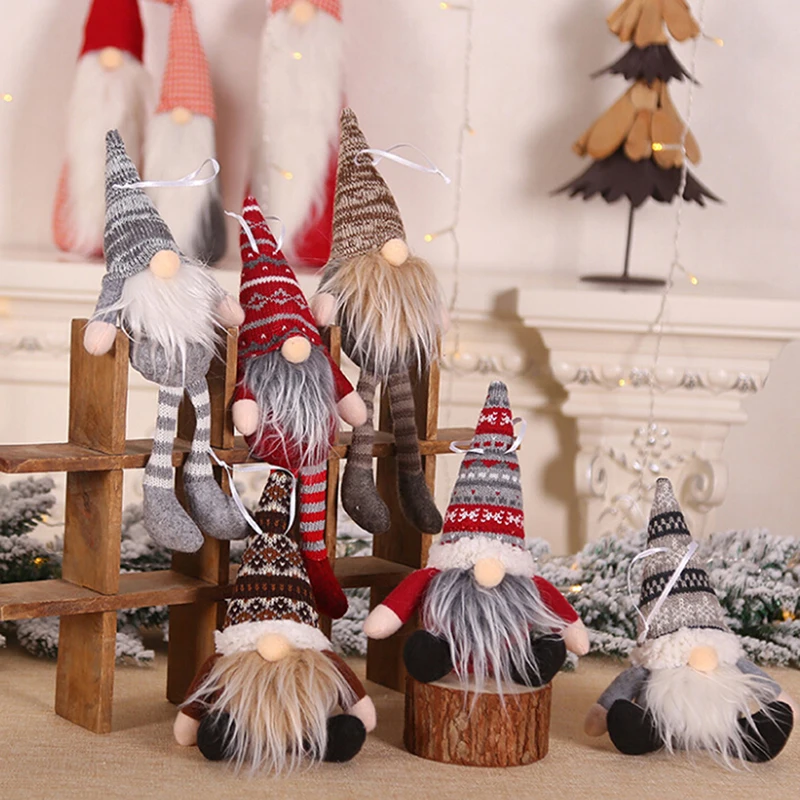 Рождественское украшение вязаная плюшевая кукла Гном Рождественская елка