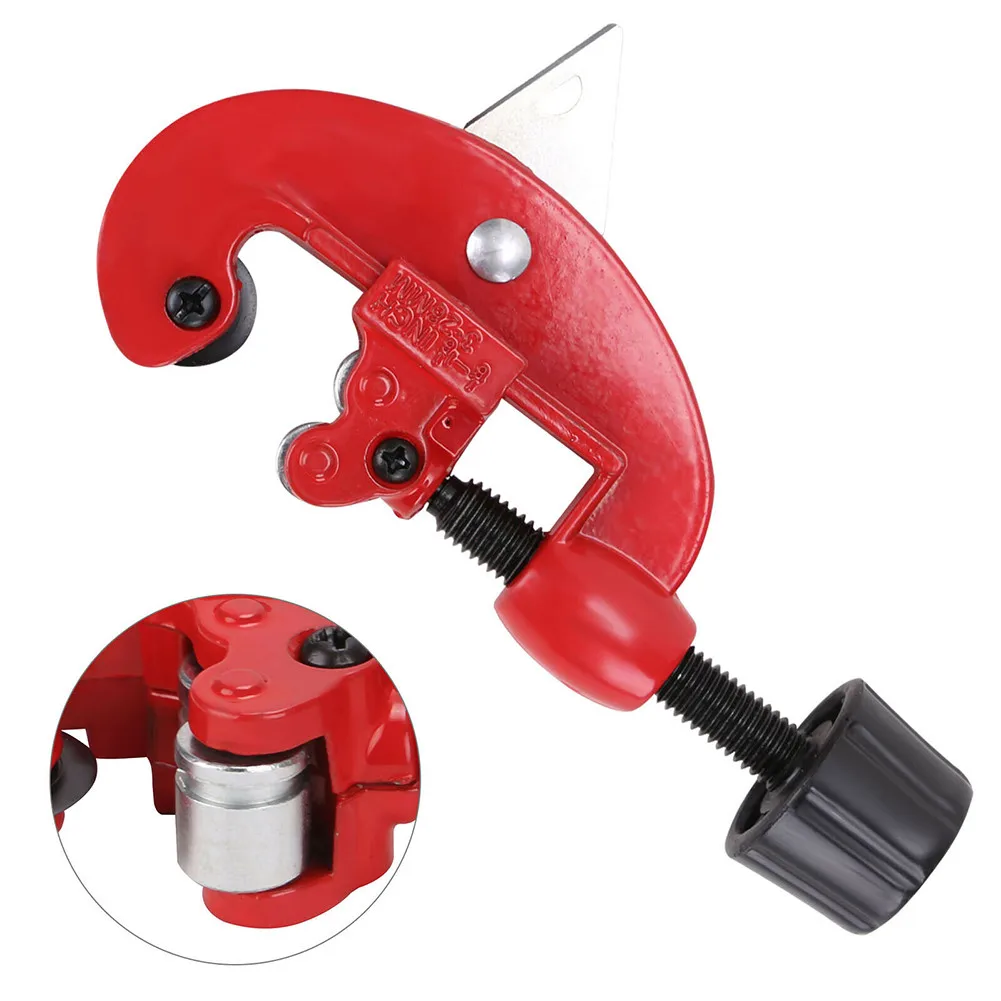 

13*6cm Stroke 3-28mm Mini Tube Cutter Scissor Cutting Tool Brake Pipe Cut With Grooved Guide Large Ridge Button For Deburring