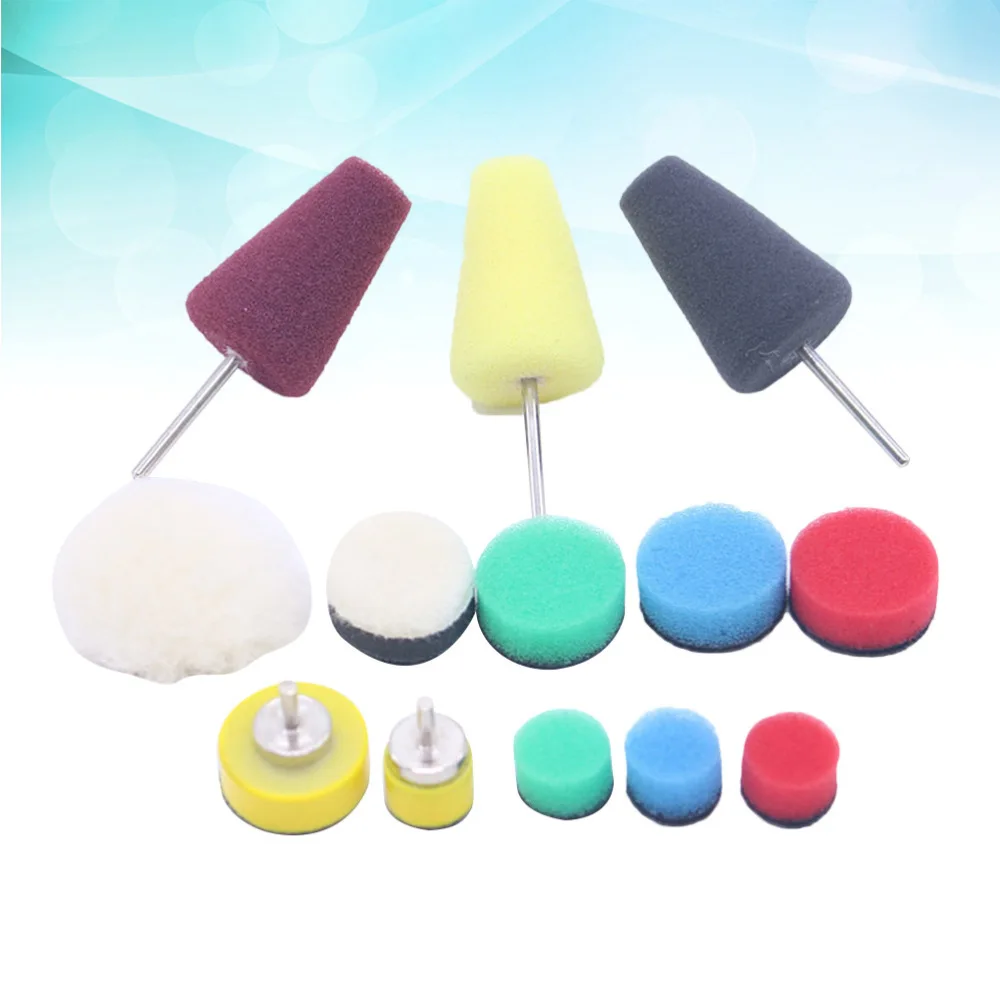 

13 in 1 0.5-1 inch Waxing Sponge Wheel Set Detailing Polishing Buffer Sponge Pads for Car