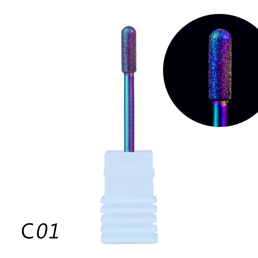 

Rainbow Diamond Nail Drill Bit Set Milling Cutter for Manicure Electric Nail Files& Drill Bits Skin Gel Remove Cutter Burr Tools