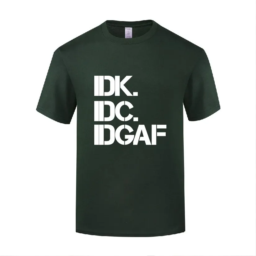

Funny IDK IDC IDGAF Cotton T Shirt Retro Men O-Neck Summer Short Sleeve Tshirts