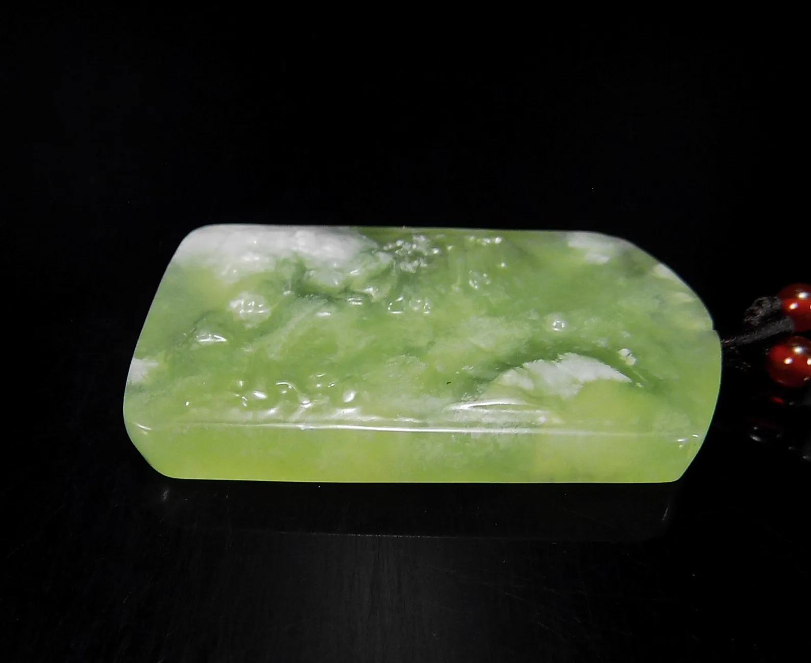 

Jade Jewelry Natural Jade Pendant Necklace Hand-Carved Pavilion&mountain&sea Jadeite Necklace Pendant Gift No Treatment 265e