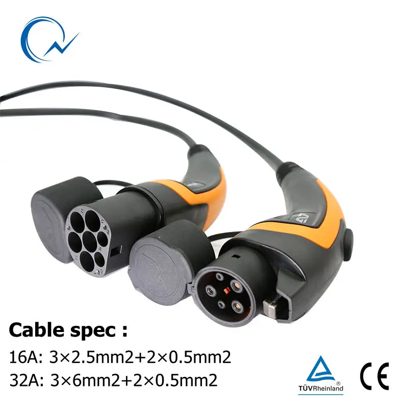 16A однофазный кабель EV J1772 Тип 1 до 2 IEC62196 шт. Штепсель для зарядки 5 метр со
