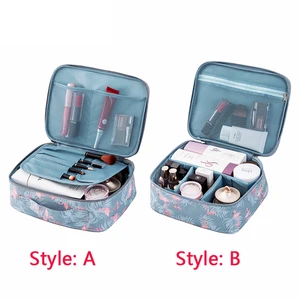 Фирменная портативная дорожная косметичка серии фламинго, органайзер, сумка для макияжа DIY для женщин, косметики, мужской набор для бритья, бесплатная доставка