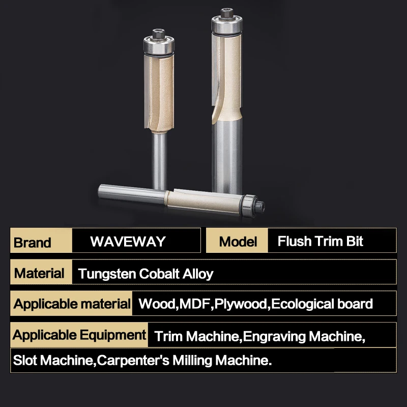 WAVEWAY 1/4 &quot6 35 мм хвостовик 2&quot заподлицо отделка фрезы для дерева обрезные с
