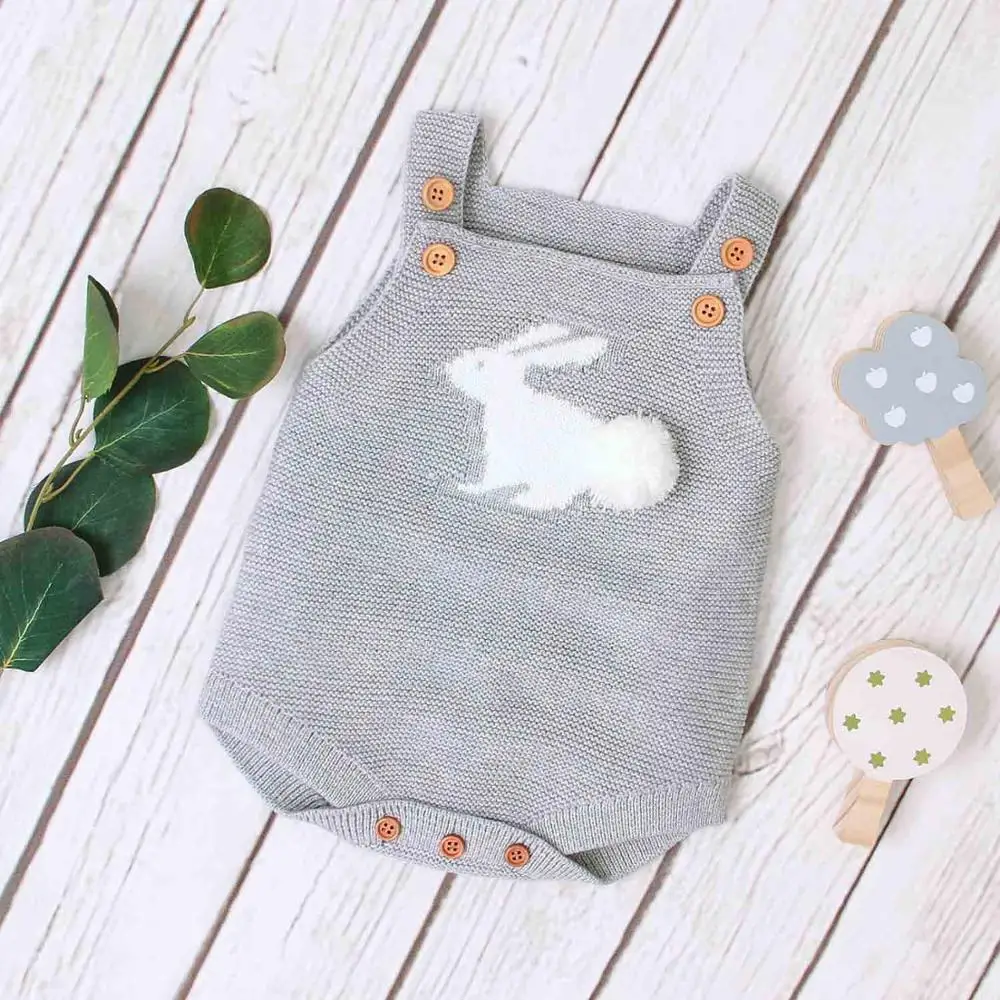 baby onesie tops 505 Детские комбинезоны с рисунком кролика, трикотажные новорожденный инфантил Комбинезоны для младенцев Осенние Комбинезоны для маленьких мальчиков и девочек 0-18 месяцев - Цвет: baby onesie tops 505
