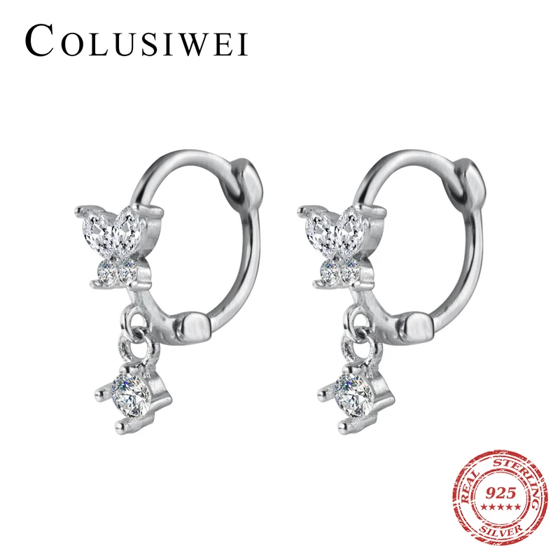 Colusiwei яркие серьги кольца с бабочкой для женщин ослепительно ясно камень CZ