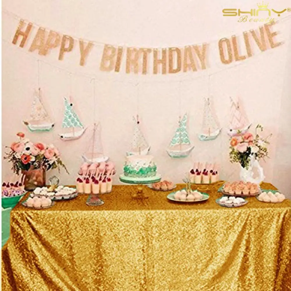 Sequin Tablecloth 50x72Inch Deep Gold Mermaid Party Tablecloths Table Cloths for Wedding/Party-M0928 | Аксессуары для одежды