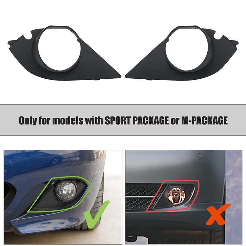 2X переднего бампера Туман светильник решетка рамка Накладка для BMW E60 E61 М Спорт 2004