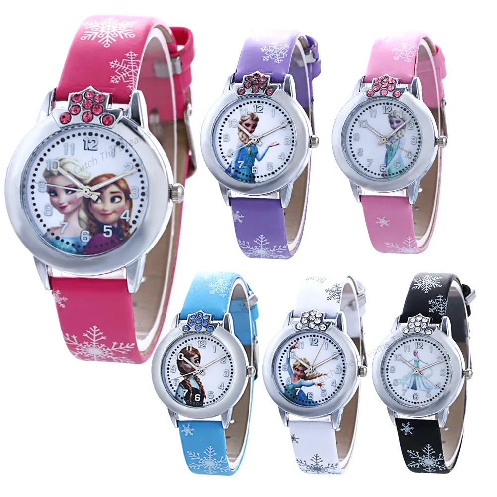 Модные женские часы Disney Frozen с мультипликационным принтом студенческие трендовые