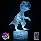Акриловая настольная лампа 3D рисунок динозавр USB светодиодные лампы для дома украшения комнаты ночные светильники сенсорный экрандистанционный переключатель 16 Цвет