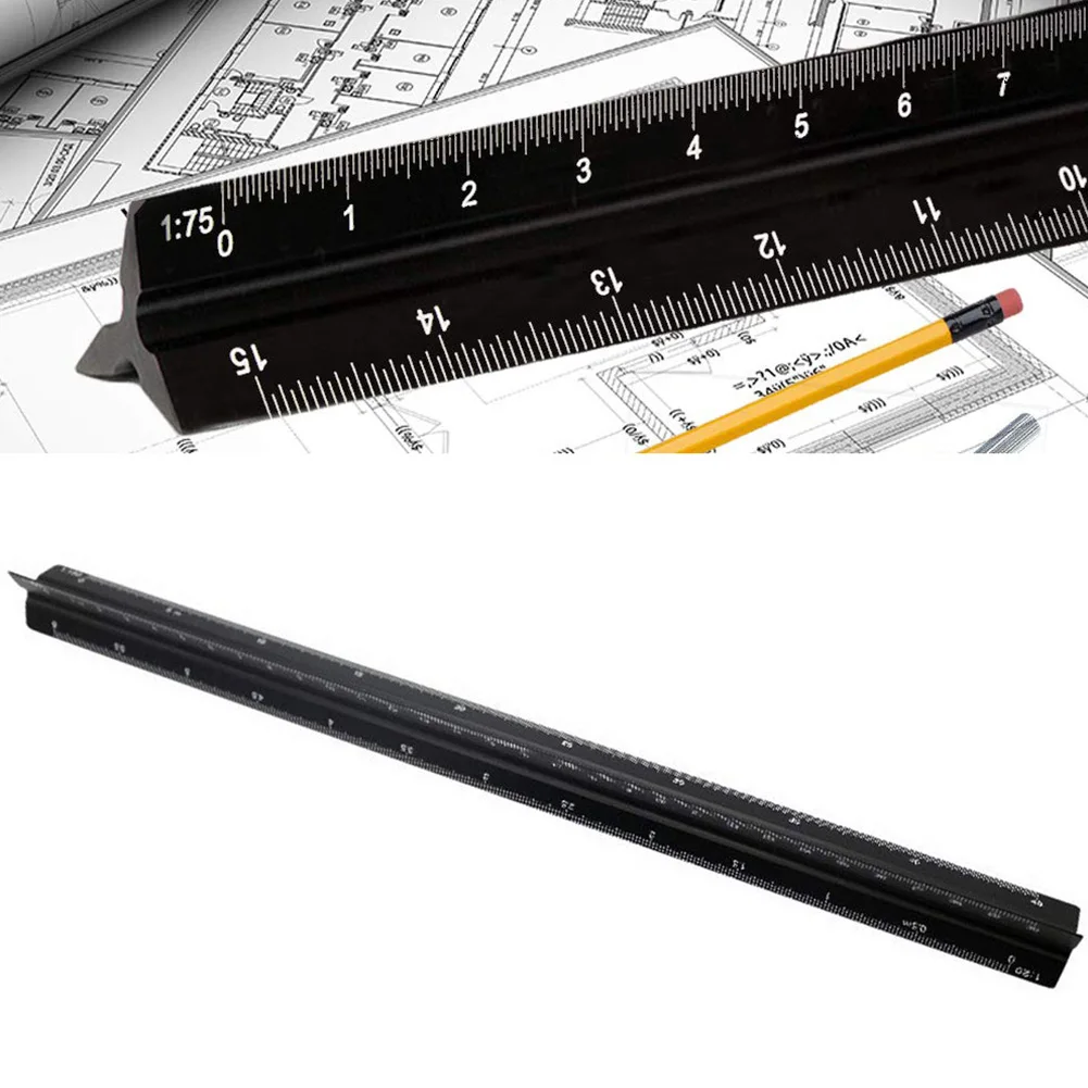 

2021 New Triangular Engineer Scale Ruler For Solid Aluminum Architect Blueprint Triangle Drafting Architect Metal Architecture