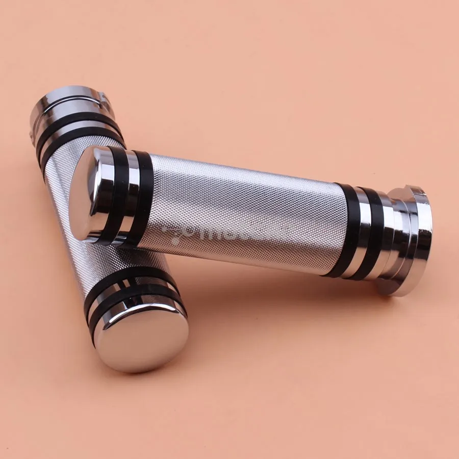 1 дюймов 25 мм Серебристые алюминиевые мотоциклетные рукоятки с рукояткой