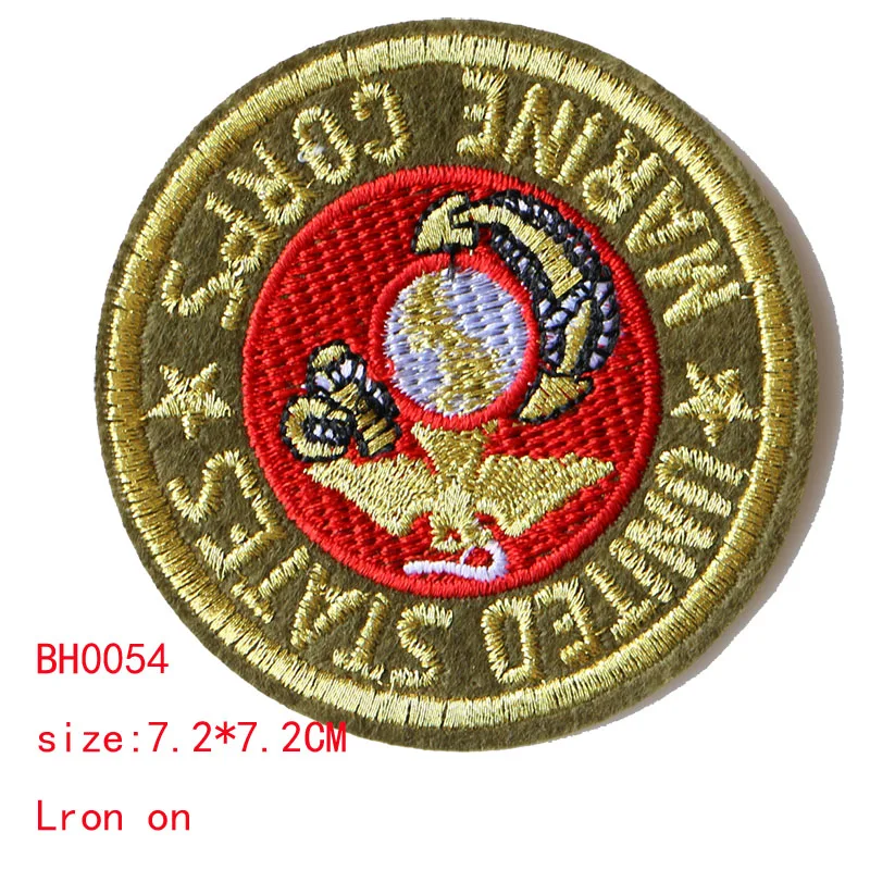 BH0054 1 шт. круглые камуфляжные значки с цифрами, Бэтмен, буквы, звезды, медали нашивки DIY полосатая одежда Лоскутные наклейки на заказ значки - Цвет: BH0054