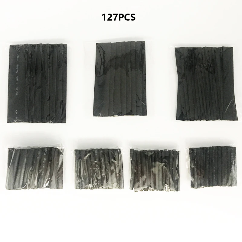 127/164/328Pcs Полиолефиновая термоусадочная трубка 2:1 усадки кабельная муфта Termoretractil сужающаяся Обёрточная бумага провод рукав термоусадочная трубка