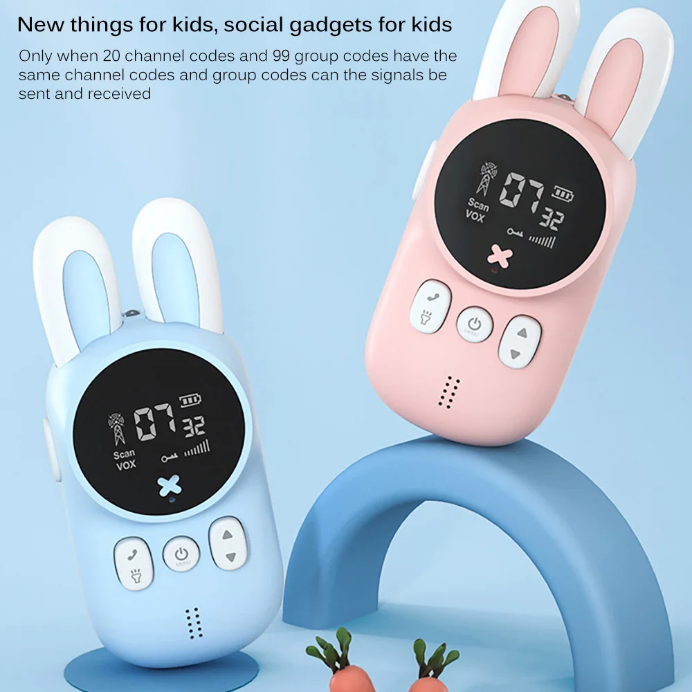 

Portable Handheld 1 Pair Kids Walkie Talkies Kids Toy Cute Rabbit Walkie Handheld Talk Parent-Child Educational Interactive Toys