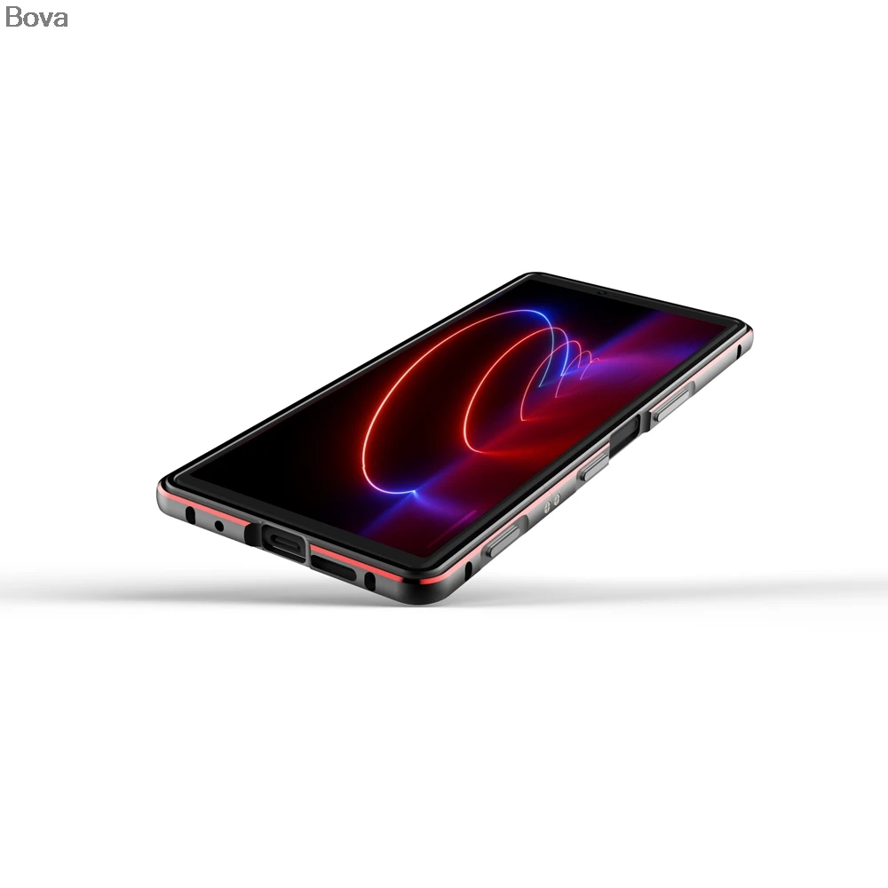 Чехол для sony Xperia 1/XZ4 Роскошный ультра тонкий алюминиевый бампер XZ4 + 2 пленки (1