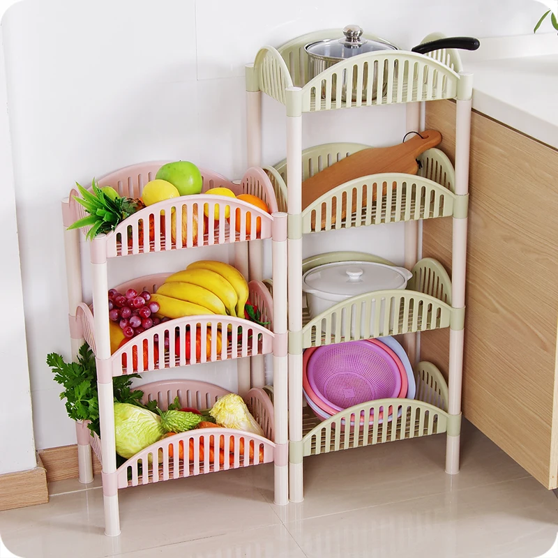 

Kitchen multi-layer plastic shelf floor type living room storage rack hollow draining sundries bathroom organizer