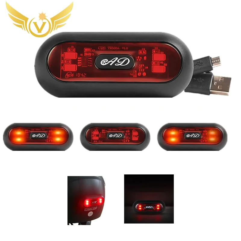 Мотоциклетный шлем с подсветкой Перезаряжаемые безопасный задний велосипедный