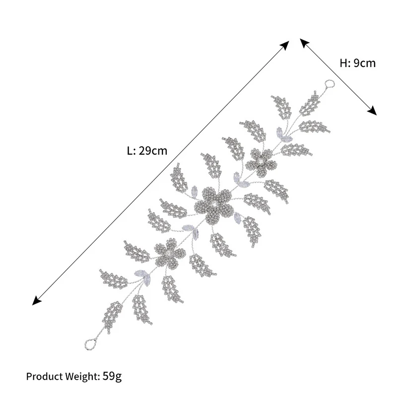

2020 Hot Sale Shining Crystal Flower Leaf Headband for Women Girls Hair Bands Bride Noiva Wedding Party Decor Hair Ornaments