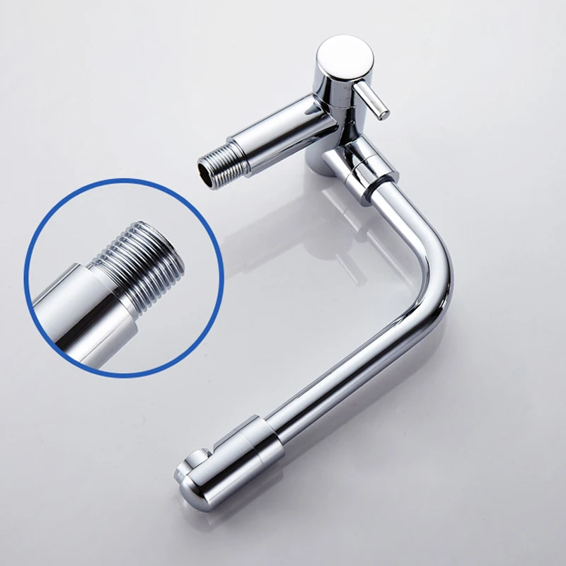 

Foldable kitchen Faucet Black Single Cold Water Kitchen Faucet Wall Mounted One Hole Rotation Torneira Rotatble Faucet Tap