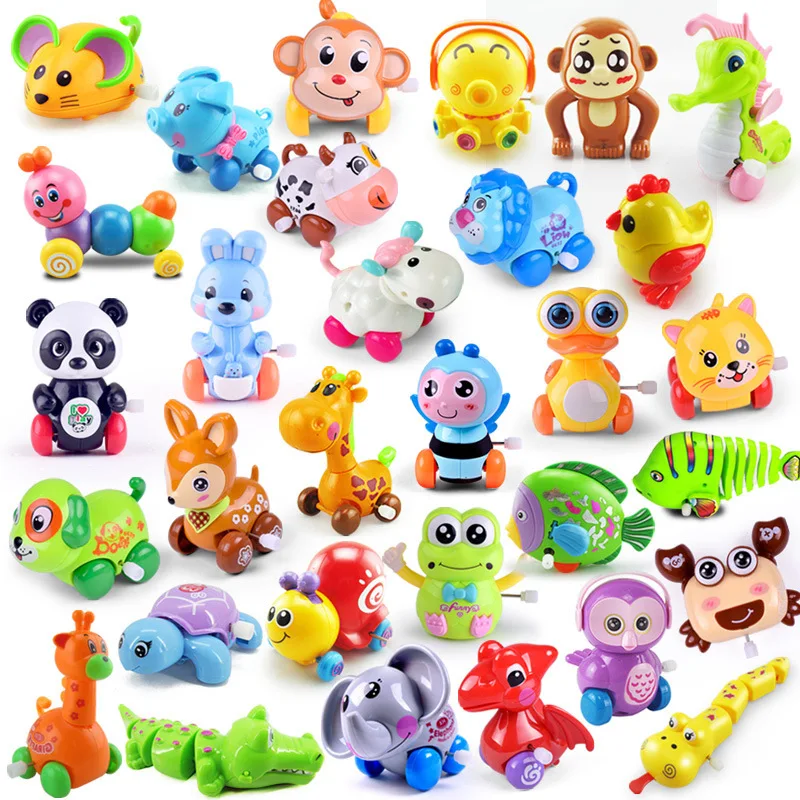 

1 Pc Baby Funny Wind Up Toys Cute Cartoon Animal Dogs Monkey Elephant Spring Clockwork Pull Back Toys Shaking Jumping Toys