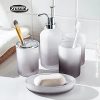 4pcs frosted glass bathroom set toothbrush holder mouth cup lotion bottle soap dispense nordic washing set bathroom accessories