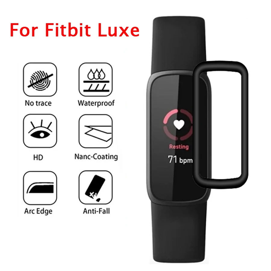 

Protective Film for Fitbit Luxe Smart Wristband 3D Curved Full Coverage Screen Protector for Fitbit Luxe Film Cover Not Glass