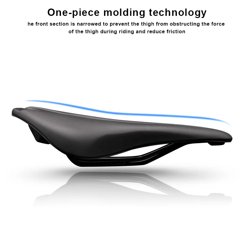 Ultralight Bicycle Saddle Hollow One-Piece PU Leather Racing Shockproof Front Seat Mat For Men Women Cycling MTB Bike Cushion | Спорт и