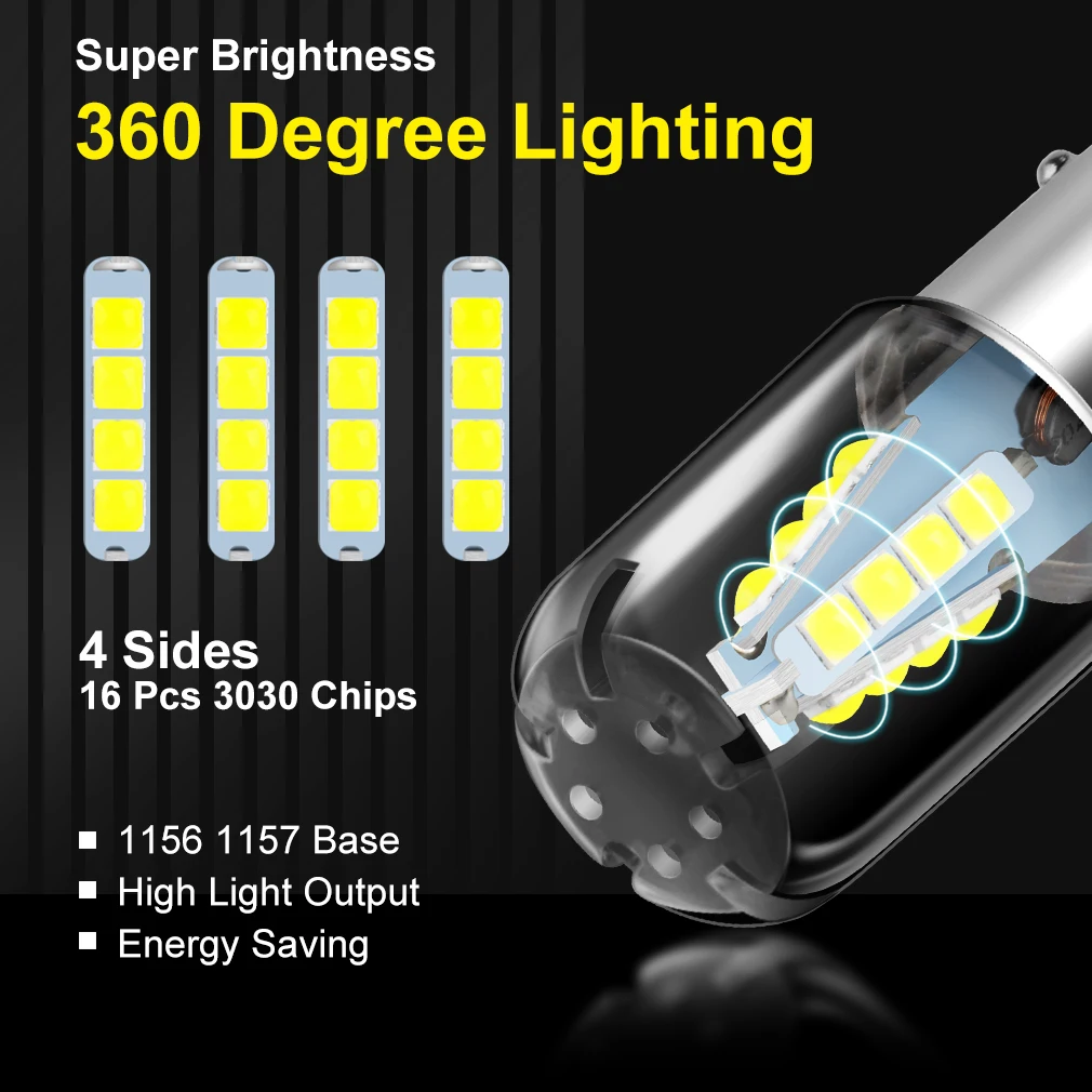 

1PC 1156 BA15S P21W LED Bulbs Car Light Super Bright 1157 BAY15D P21/5W led Lamp Turn Signal Light 12V White Red Yellow Amber
