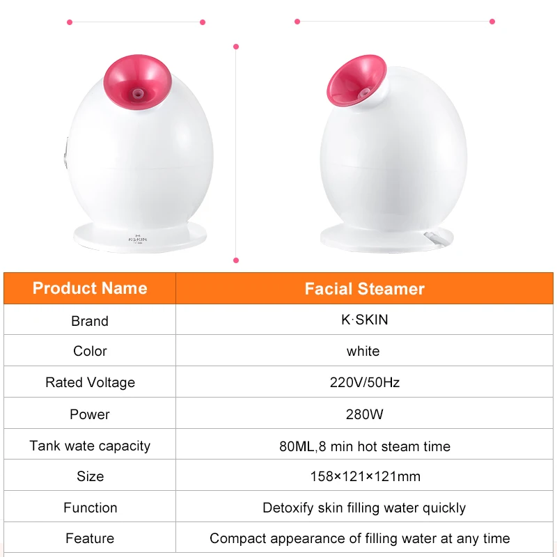 

KSKIN Nano Ionic Hot Facial Steamer Mist Deep Cleansing Fine Face Sprayer Steaming Spa Machine Skin Care Humidifier Beauty Tool