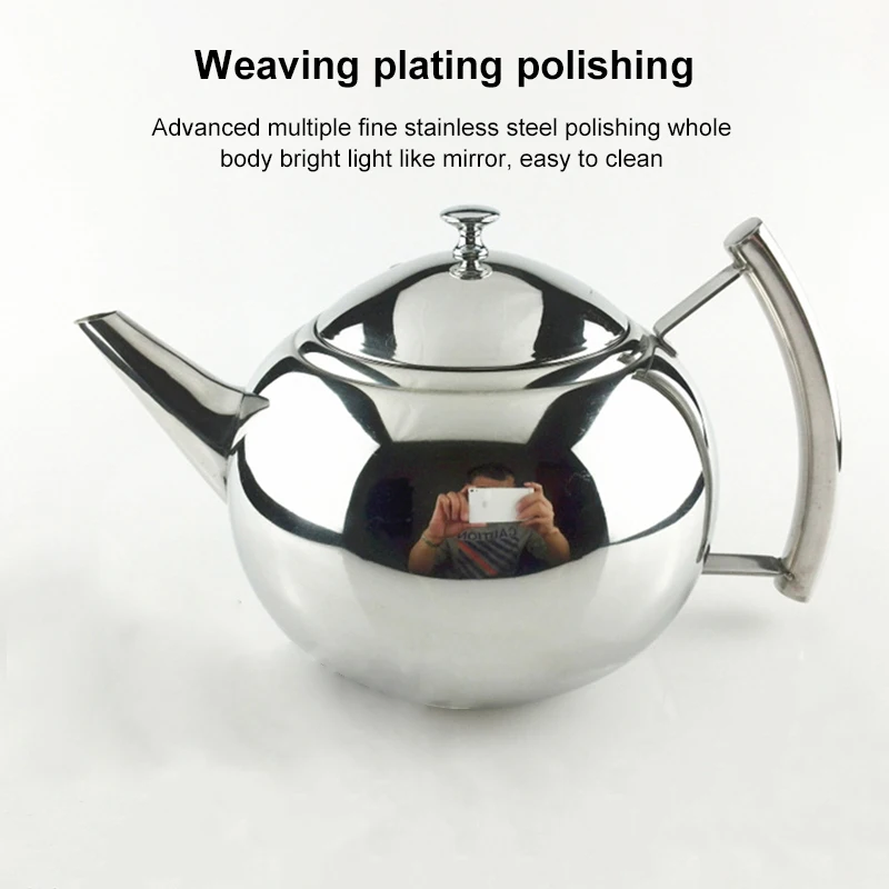 

Large Capacity Stainless Steel Teapot Container Coffee Pot Kettle Filter Restaurant Container Home Hotel Cafe Bar Teapot