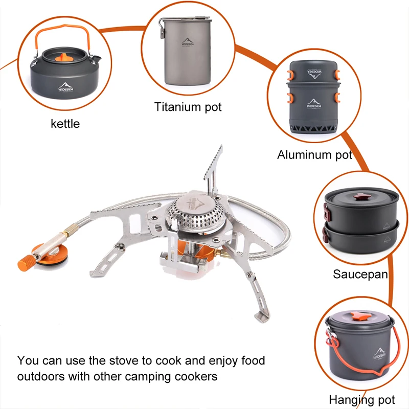 

Widesea Outdoor Gas Stove Camping Gas burner Folding Electronic Stove hiking Portable Foldable Split Stoves 3000W