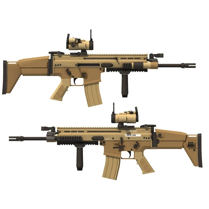 

DIY 1:1 FN SCAR-L MK16 Actual Size Decoration Papercraft Assault Rifle Paper Model Assemble Hand Work 3D Puzzle Game Kids Toy