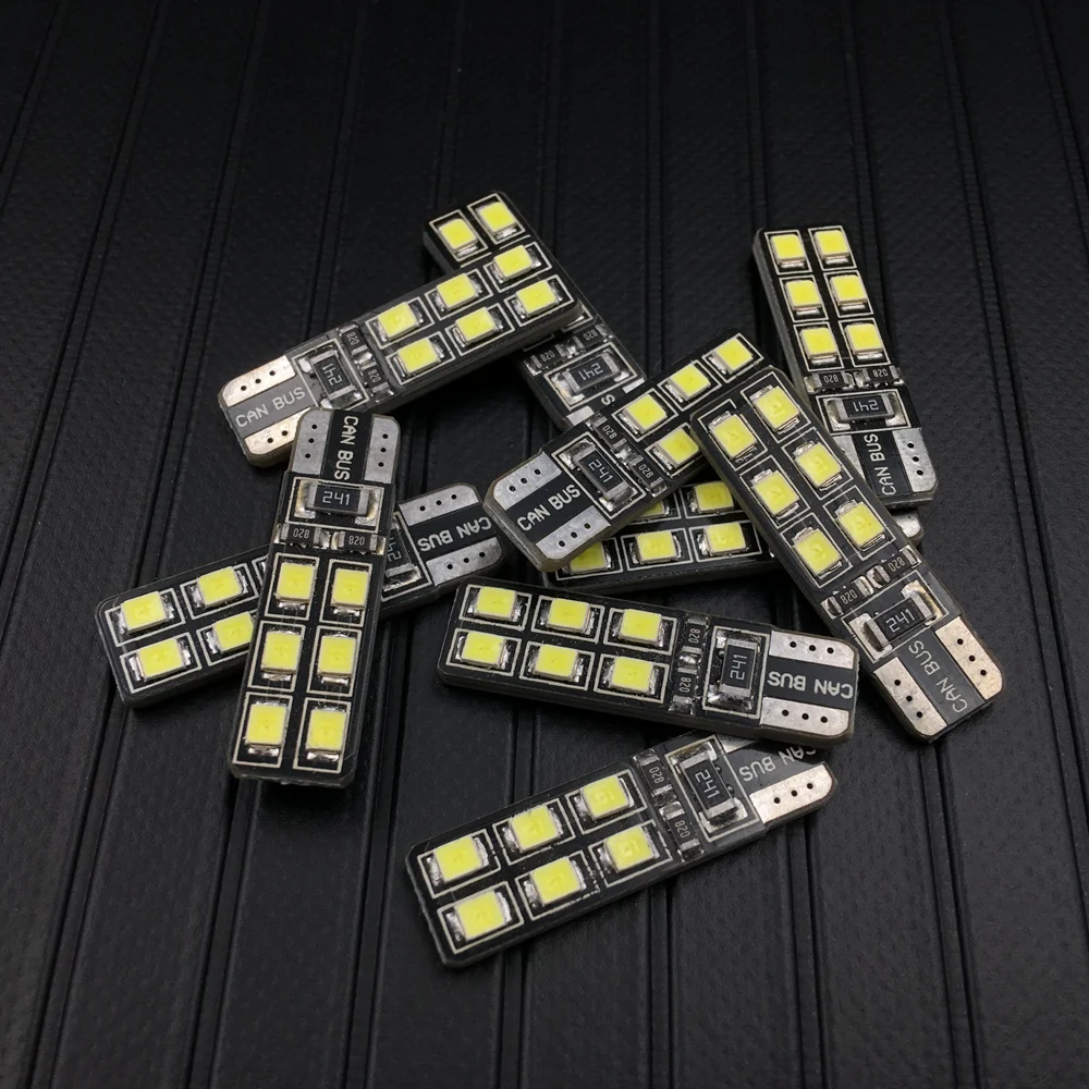 10 шт. белые светодиодсветодиодный Лампы Canbus T10 5050 12SMD|Сигнальная лампа| |
